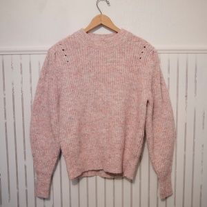 cozy pink knit sweater